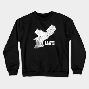 Philly Jawn Philadelphia Map Distressed Gritty Retro Style Crewneck Sweatshirt